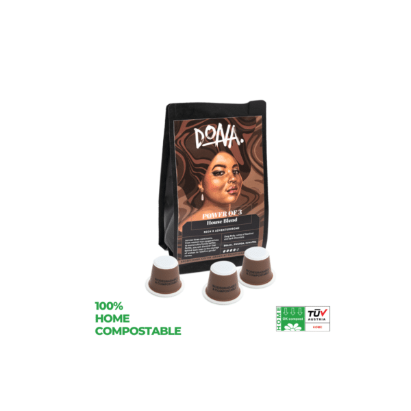 DONA coffee Power of 3 House Blend home compostable capsules