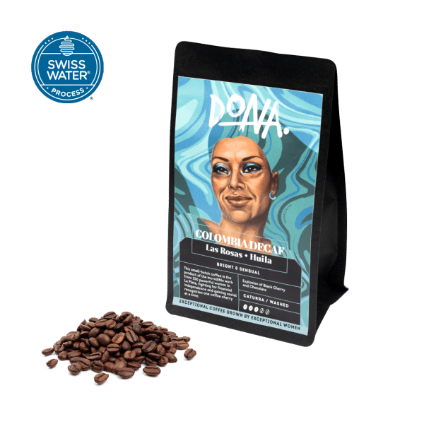 DONA coffee Colombia by Las Rosas Decaffeinated Whole Beans